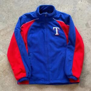 Texas Rangers Fleece Zip Up Jacket Large